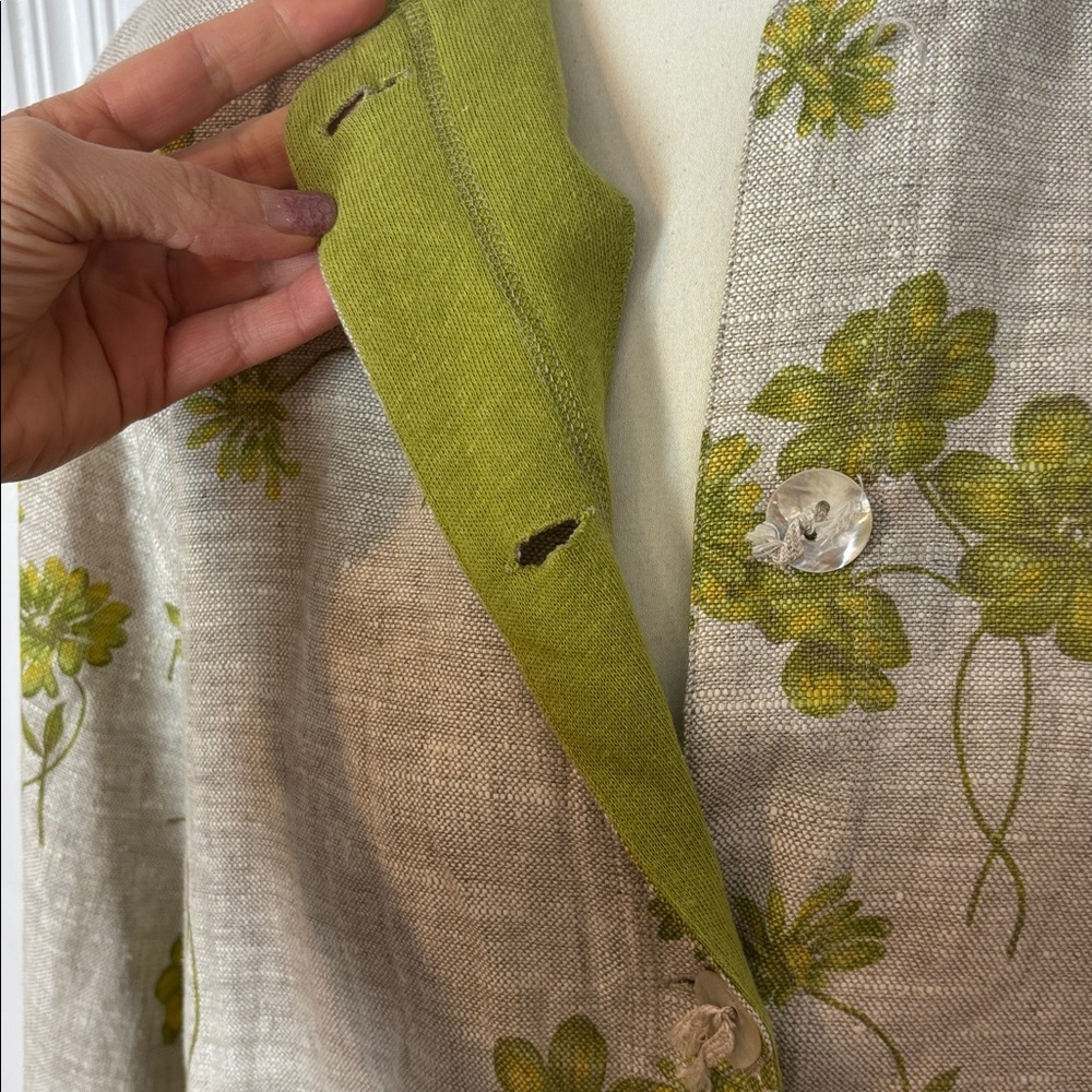 LYSE SPENARD Floral Linen Blazer Jacket - Size Medium - Picture 10 of 13